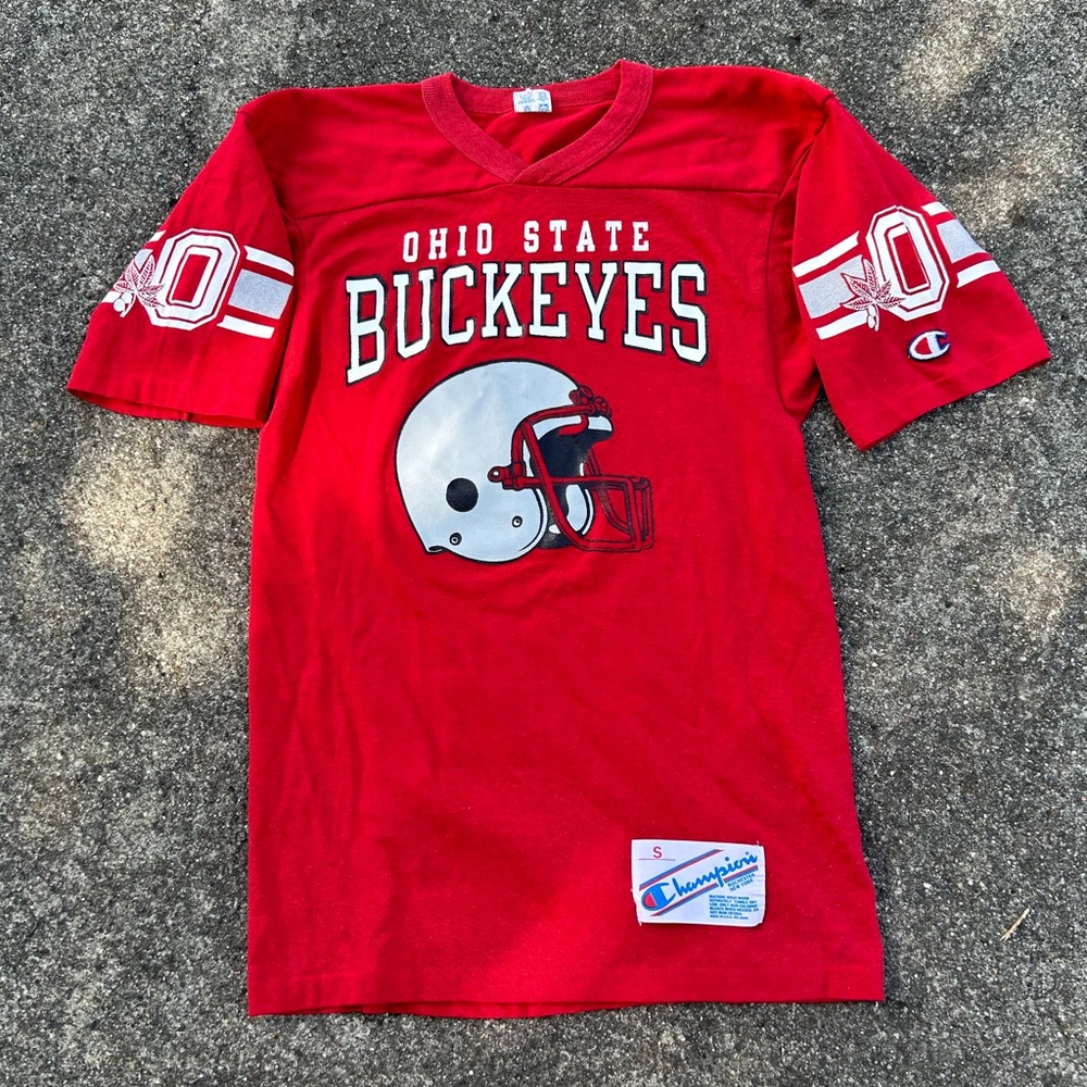 Vintage 80s Champion Ohio State Buckeyes Football Tee